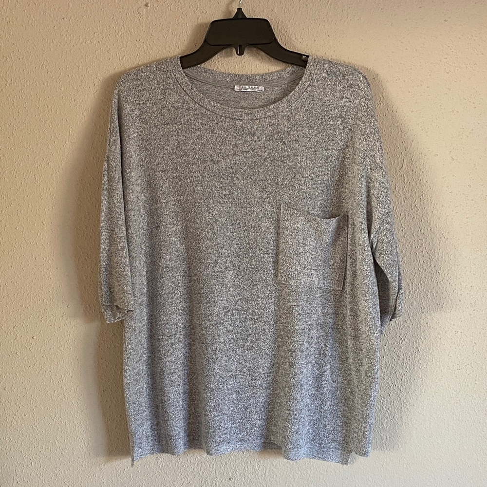 Zara Heather Gray Knit Top